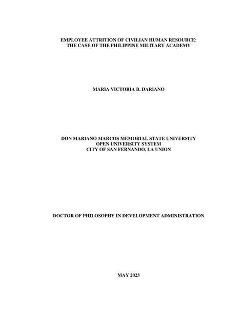 EMPLOYEE ATTRITION OF CIVILIAN HUMAN RESOURCE: .